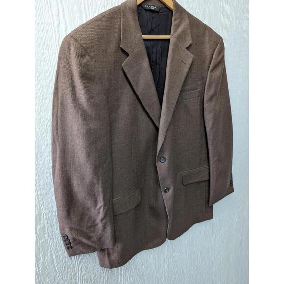 Jos A Bank Travelers 100% Wool Brown Blazer Sport Coat Classic Men's Size 43R - Picture 2 of 6